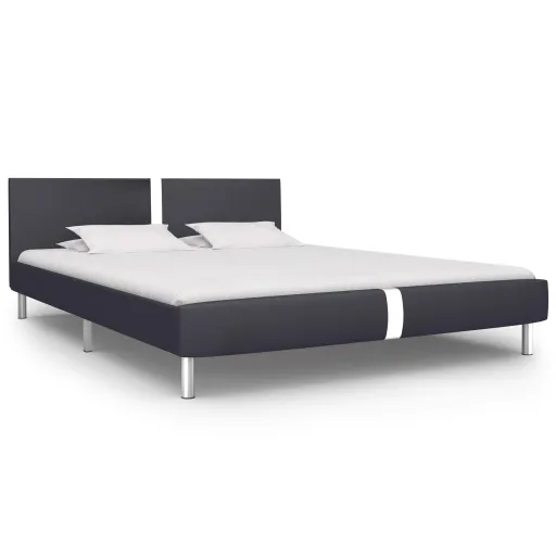 Estrutura de Cama 120x200 cm Couro Artificial Preto
