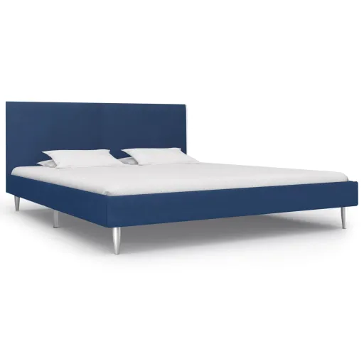 Estrutura de Cama 180x200 cm Tecido Azul