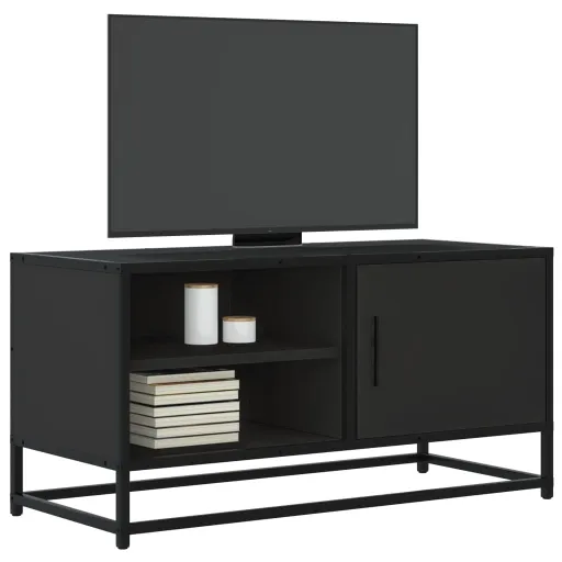 Móvel para TV 80x34,5x40 cm Derivados de Madeira/Metal Preto