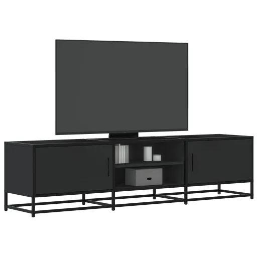 Móvel para TV 160x35x41 cm Derivados de Madeira/Metal Preto