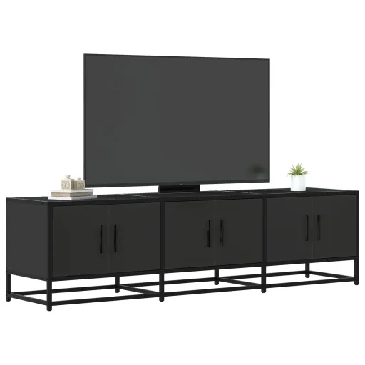 Móvel para TV 150x35x41 cm Derivados de Madeira/Metal Preto
