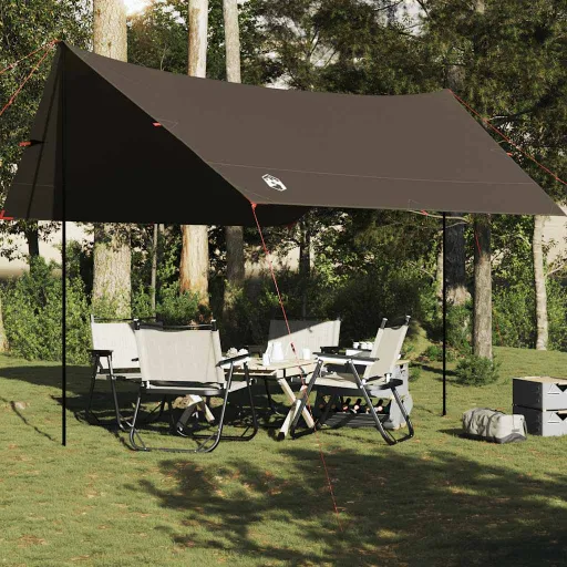 Lona de Campismo 438x376x212 cm Impermeável Castanho