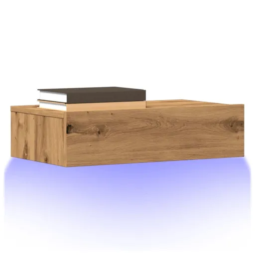 Móvel de TV com Luzes LED 60x35x15,5 cm Carvalho Artisiano