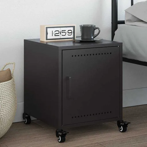 Mesa de Cabeceira 36x39x43,5 cm Aço Preto