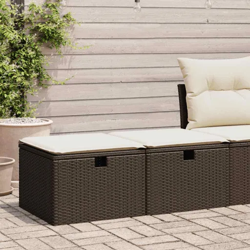 Conj. Sofás Jardim c/ Almofadões Vime PE/Acácia Castanho (2 pcs)