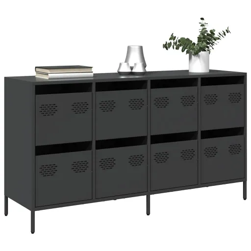 Aparador 135x39x73,5 cm Aço Laminado a Frio Preto
