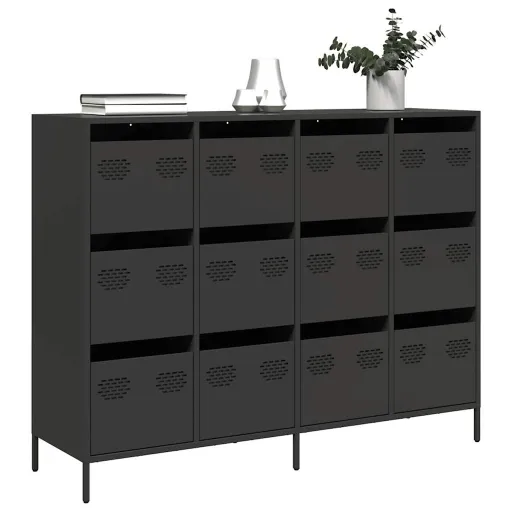 Aparador 135x39x103,5 cm Aço Laminado a Frio Preto