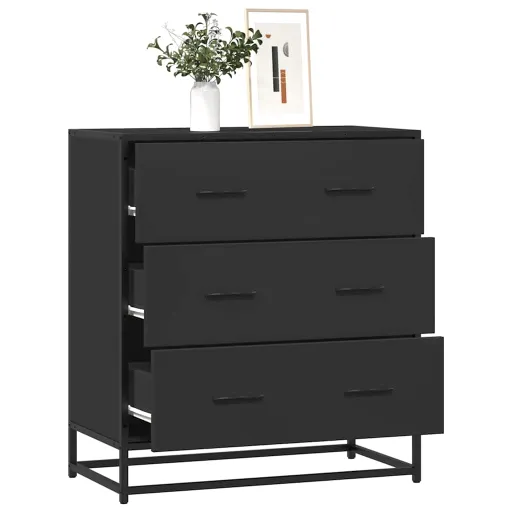 Aparador 68x35x76 cm Derivados de Madeira/Metal Preto