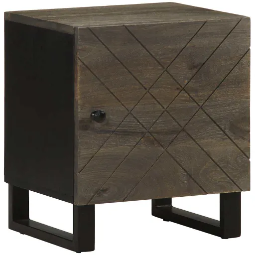 Mesa de Cabeceira 40x33x46 cm Madeira de Mangueira Maciça Preto