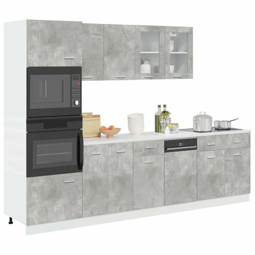 Conj. de Armários de Cozinha Lyon Cinzento Cimento (7 pcs)