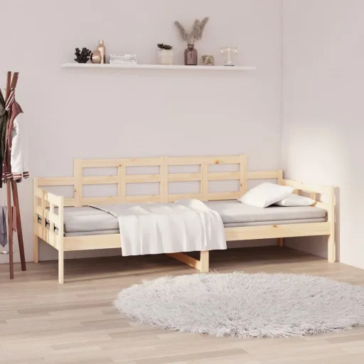 Sofá-Cama 80x200 cm Madeira de Pinho Maciça