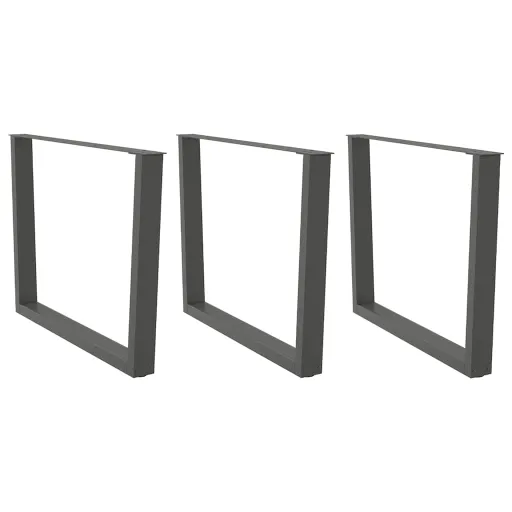 Pés para Mesa de Jantar em V, 3 Peças, Antracite, 100x(72-73,3) cm, Aço