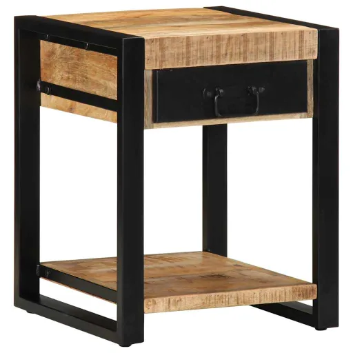 Mesa de Apoio 40x40x50 cm Madeira de Mangueira Áspera Maciça