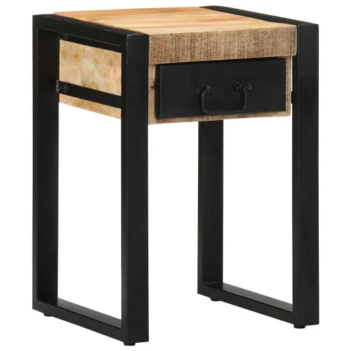Mesa de Apoio 35x35x50 cm Madeira de Mangueira Áspera Maciça