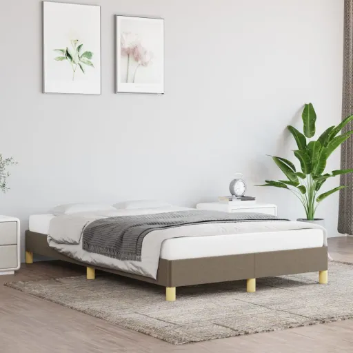 Estrutura Cama Sem Colchão 120x200 cm Tecido Cinza-Acastanhado