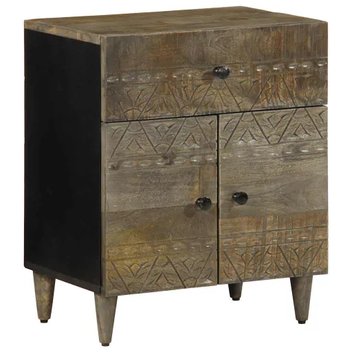 Mesa de Cabeceira Cinzento Claro 50x33x60 cm