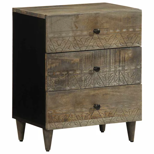 Mesa de Cabeceira Cinzento Claro 50x33x60 cm