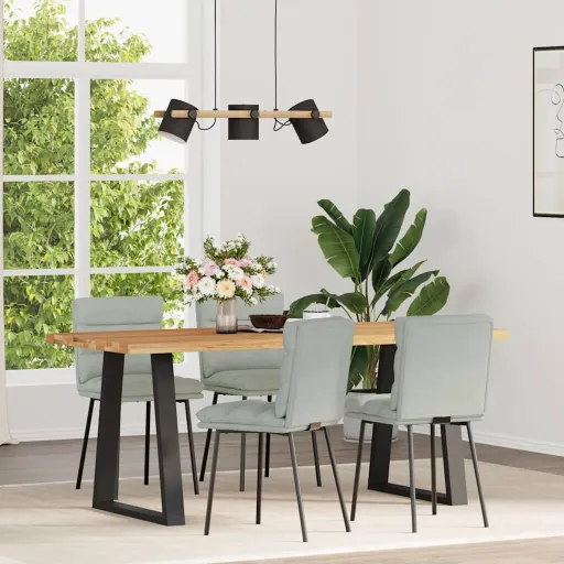 Cadeiras de Jantar   Veludo Cinzento-Claro (4 pcs)