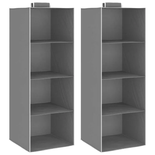 Arrumação Suspensa para Armário 4 Compartimentos   Tecido  (2 pcs)