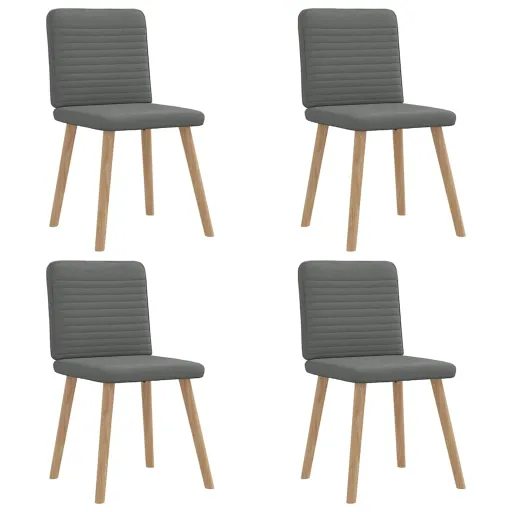 Cadeiras de Jantar   Tecido Cinzento-Escuro (4 pcs)