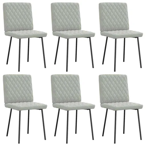 Cadeiras de Jantar   Veludo Cinzento-Claro (6 pcs)