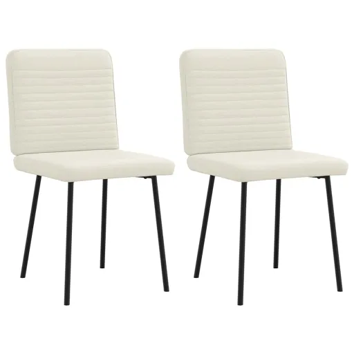 Cadeiras de Jantar   Veludo Cor Creme (2 pcs)