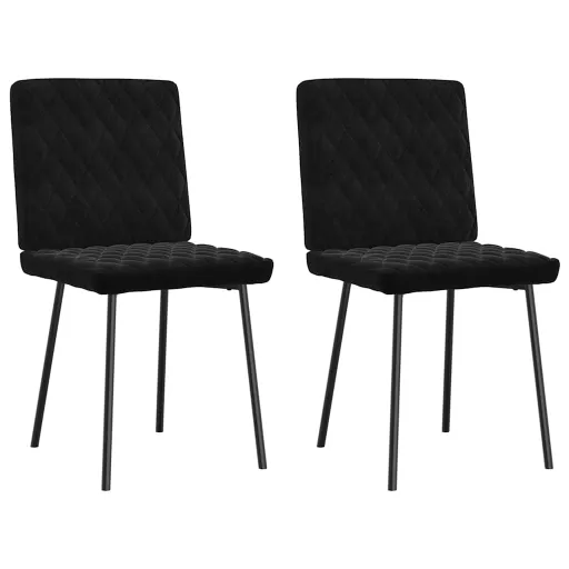 Cadeiras de Jantar   Veludo Preto (2 pcs)