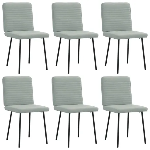 Cadeiras de Jantar   Veludo Cinzento-Claro (6 pcs)