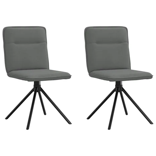 Cadeiras de Jantar   Tecido Cinzento-Escuro (2 pcs)