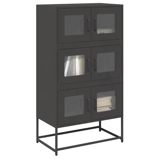 Aparador Alto 68x39x123 cm Aço Preto