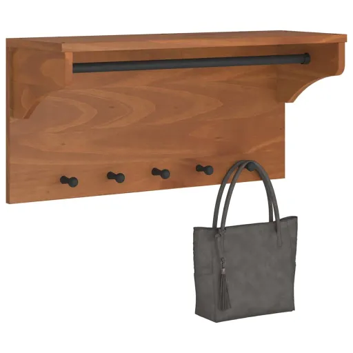 Cabide de Parede SANDNES 87x30x42 cm Pinho de Madeira Maciça