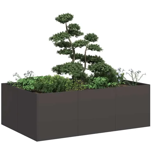 Vaso Floreira 120x80x40 cm Aço Preto