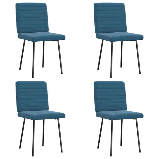Cadeiras de Jantar   Veludo Azul (4 pcs)