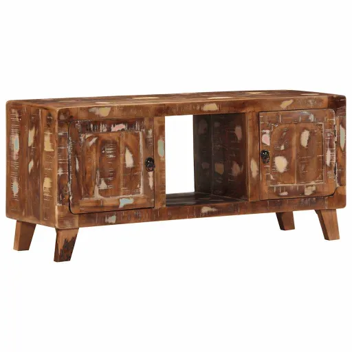 Móvel de TV 105x46x32 cm Madeira Recuperada Maciça