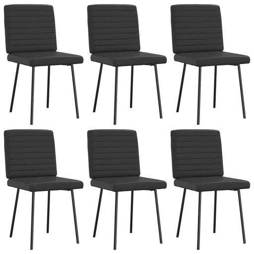 Cadeiras de Jantar   Couro Artificial Preto (6 pcs)