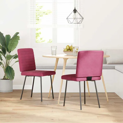 Cadeiras de Jantar   Veludo Vermelho Tinto (2 pcs)