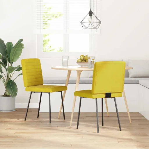 Cadeiras de Jantar   Veludo Amarelo (2 pcs)