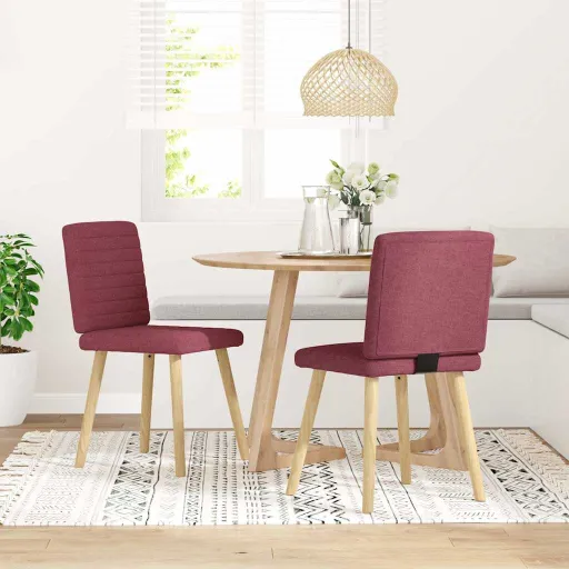 Cadeiras de Jantar   Tecido Vermelho Tinto (2 pcs)