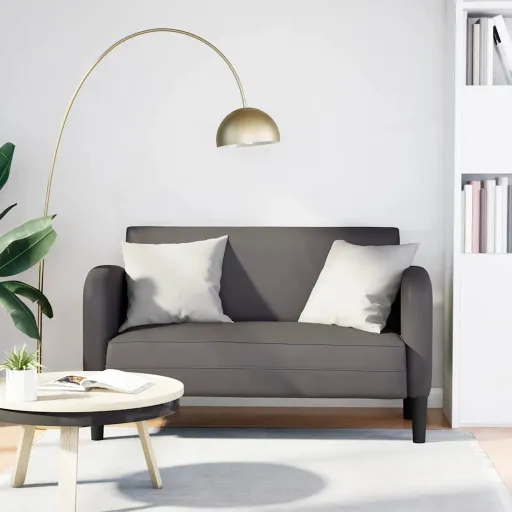 Sofá-Luvas 110 cm Couro Artificial Cinzento