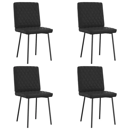 Cadeiras de Jantar   Couro Artificial Preto (4 pcs)