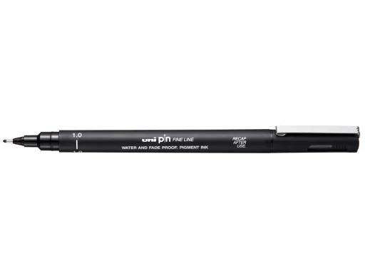 Marcador Uniball Pin Calibrado Micrométrico 1 mm Cor Preto