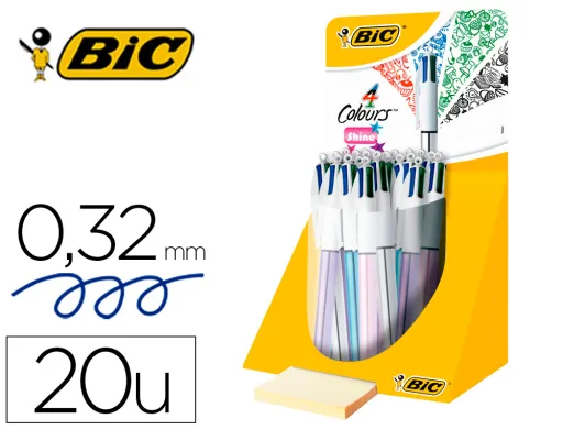 Esferográfica Bic Quatro Cores Shine Cores Metalizadas Ponta de 1 mm