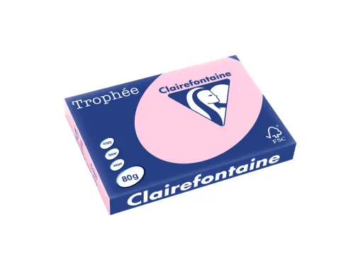 Papel Cor Trophee a3 80 gr Rosa Pastel Embalagem de 500 Folhas