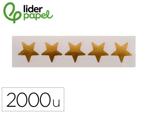 Etiquetas Escolar Liderpapel Autoadesivas Estrelas Douradas Sortidas Bolsa de 5 Folhas com 200 Unidades