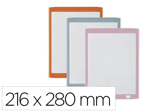 Quadro Branco Nobo Magnetico com Apagador Iman e Marcador Moldura Cores Pastel Sortidas 216x280 mm