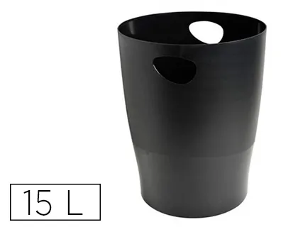 Cesto de Papeis Exacompta em Plástico Ecoblack Preta 15 Litros