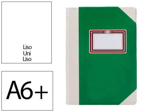 Livro de Cartao Cosido Fernandes Flecha Din a6+ Liso 50 Folhas 100 gr Verde