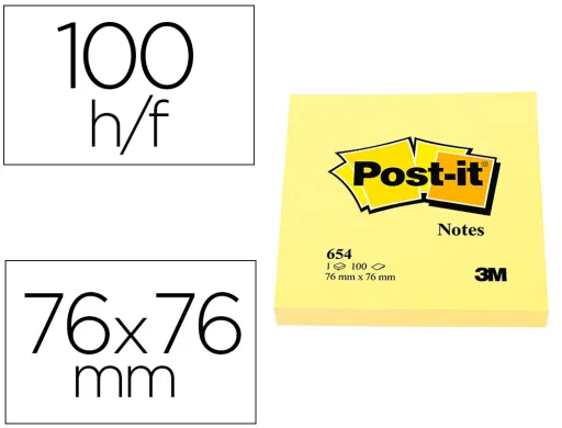 Bloco de Notas Adesivas Post-it Post-it Amarelo 76 x 76 mm