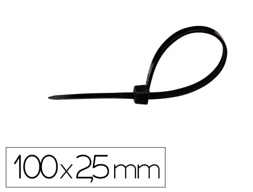 Abracadeira q-Connect Cor Preto 100x2,5 mm Bolsa de 100 Unidades