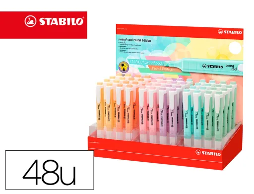 Marcador Fluorescente Stabilo Swing Cool Pastel Expositor De48 Unidades Cores Sortidas